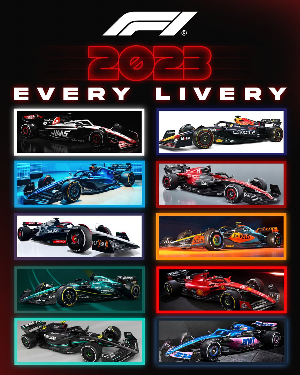 2023 F1teams liveries 